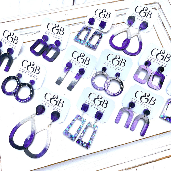 Indy Cheer Gameday Hand Cast Resin Earrings
