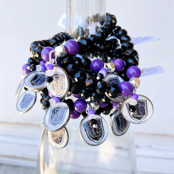 Indy Cheer School Charm Stretch Bracelet