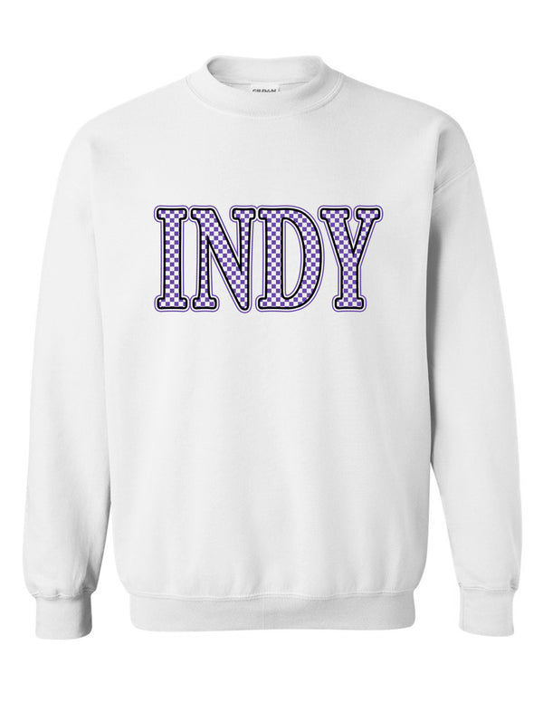 Indy Cheer Checkerboard INDY Crewneck Sweatshirt