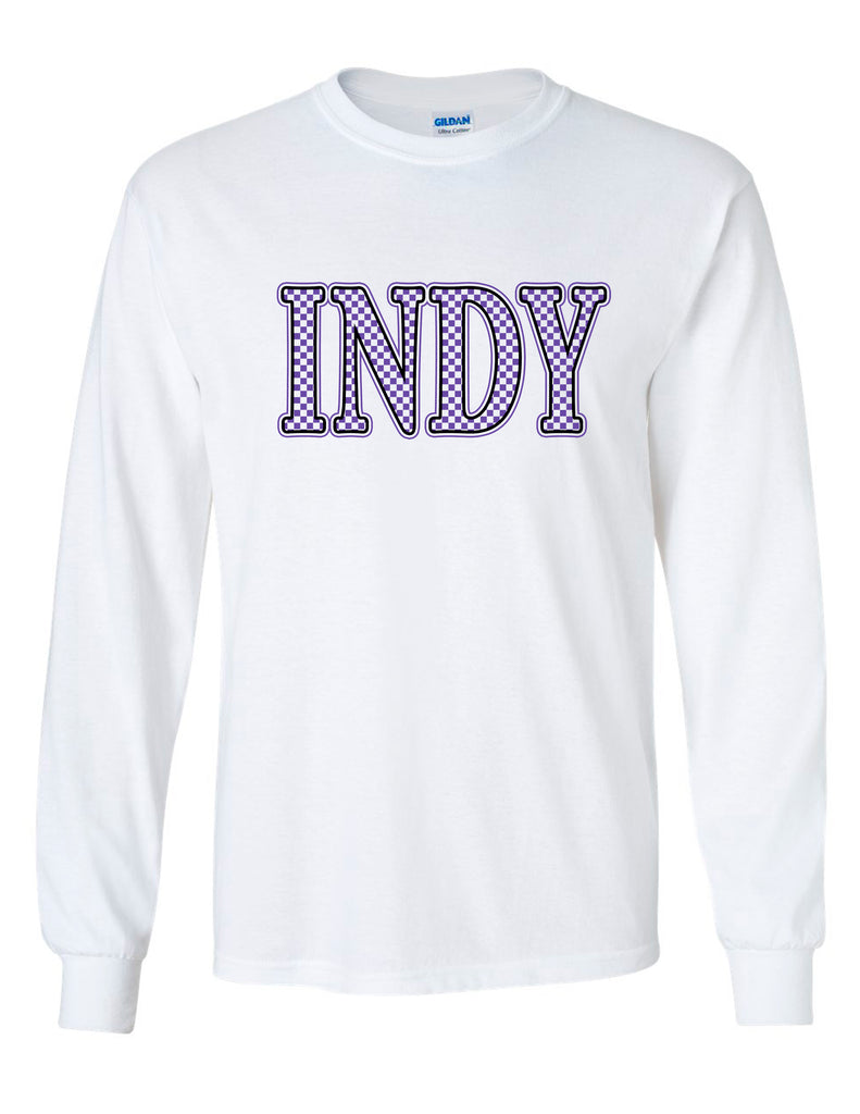 Indy Cheer Checkerboard INDY Long Sleeve Tee