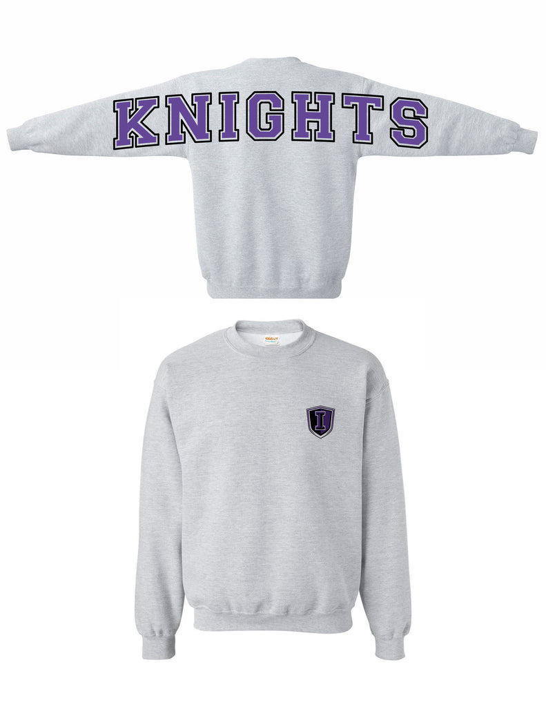 Indy Cheer Gildan Oversized Design Frocket KNIGHTS Ash Gray