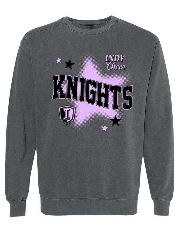 Indy Cheer Comfort Color Star Crewneck Sweatshirt Pepper