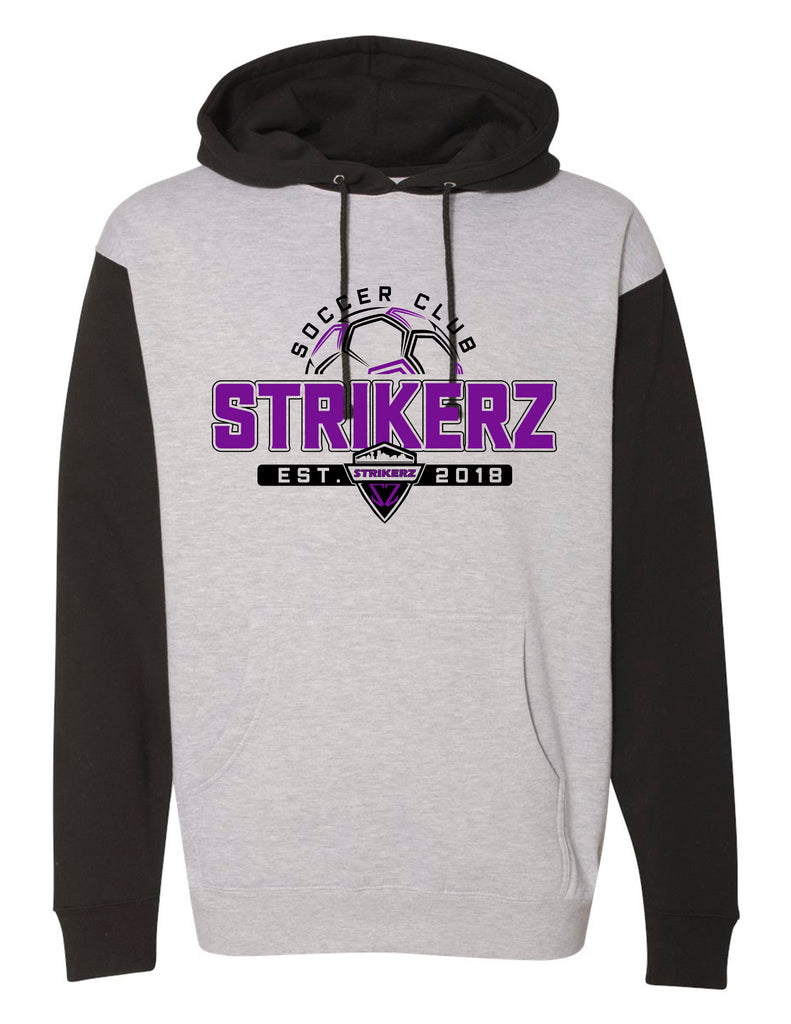 Strikerz Gray & Black Raglan Hoodie