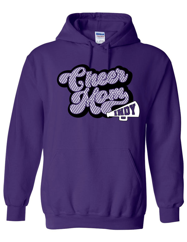 Indy Cheer Gildan Mom Hoodie Purple