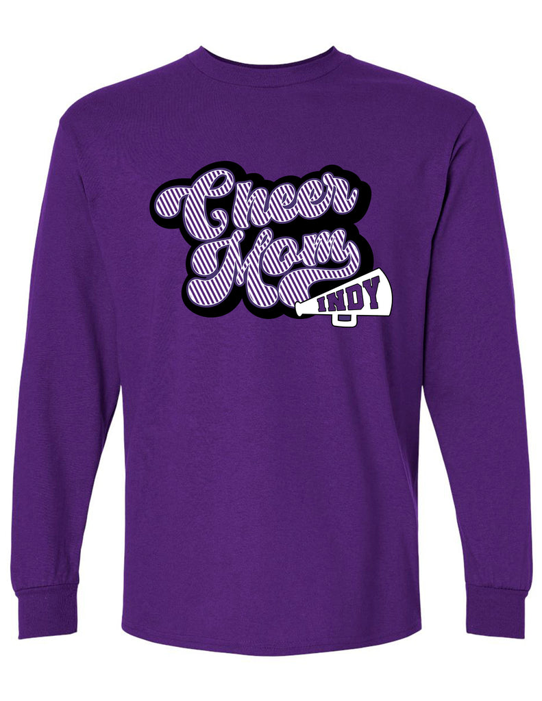 Indy Cheer Gildan Mom Long Sleeve T-Shirt Purple