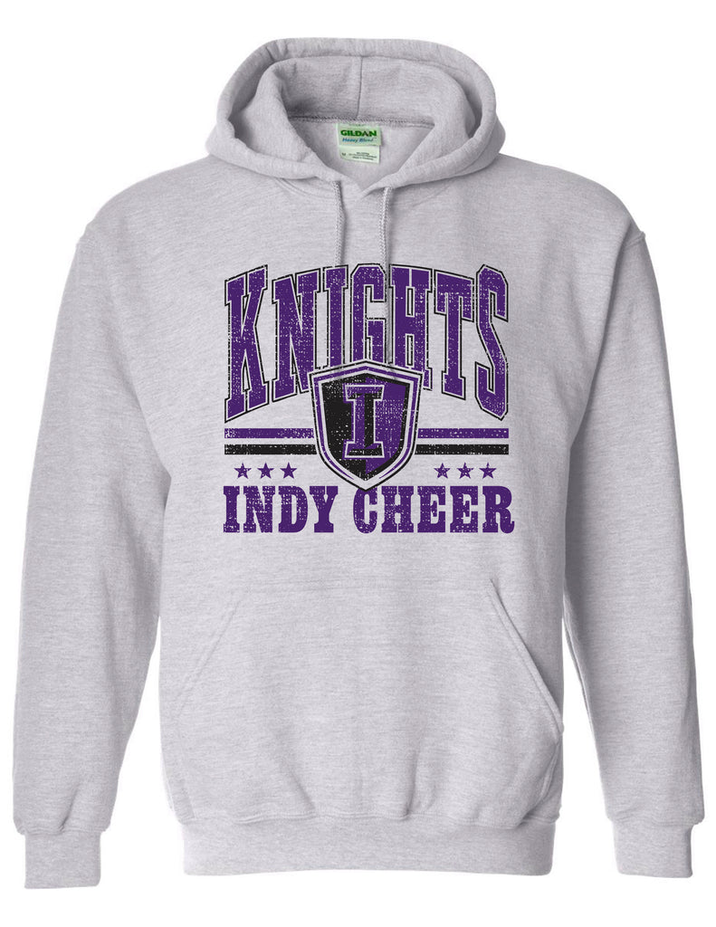 Indy Cheer Gildan Shield Hoodie Ash Gray