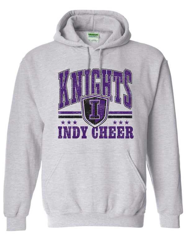Indy Cheer Gildan Shield Hoodie Ash Gray