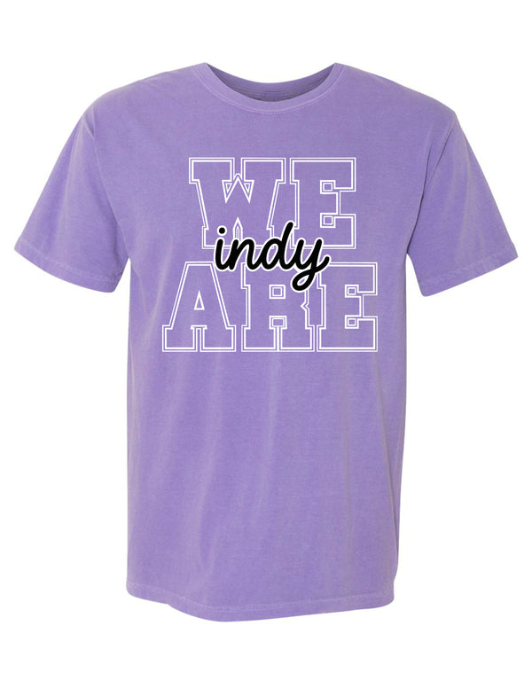 Indy Cheer Comfort Color We Are Short Sleeve T-Shirt Violet