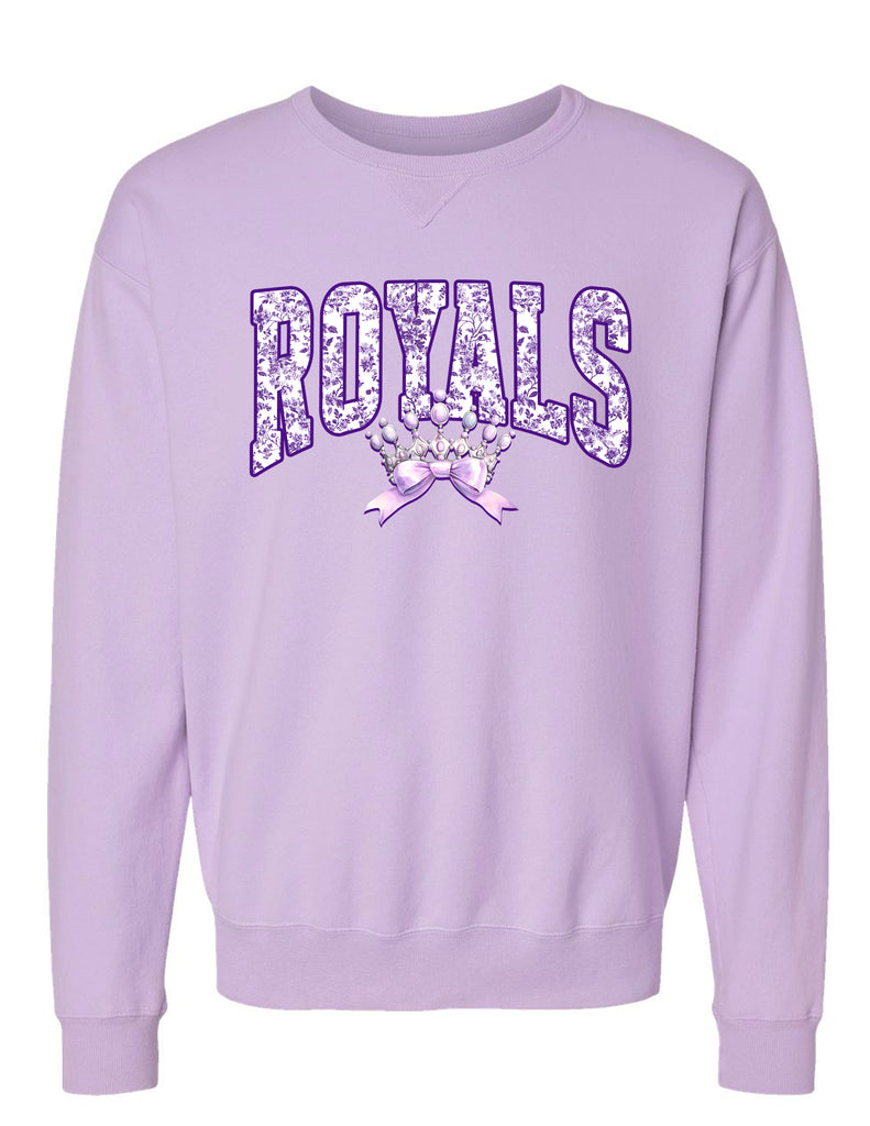 Independence Royals Floral Crown Comfort Wash Lavender Crewneck