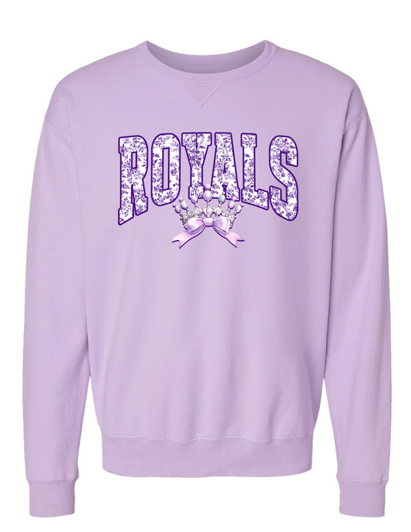 Independence Royals Floral Crown Comfort Wash Lavender Crewneck