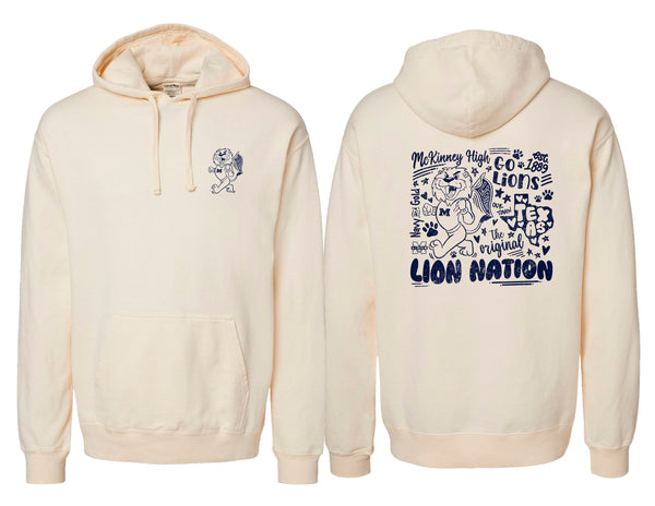 MHS English Ivory Lion Nation Frocket Lightweight Hoodie