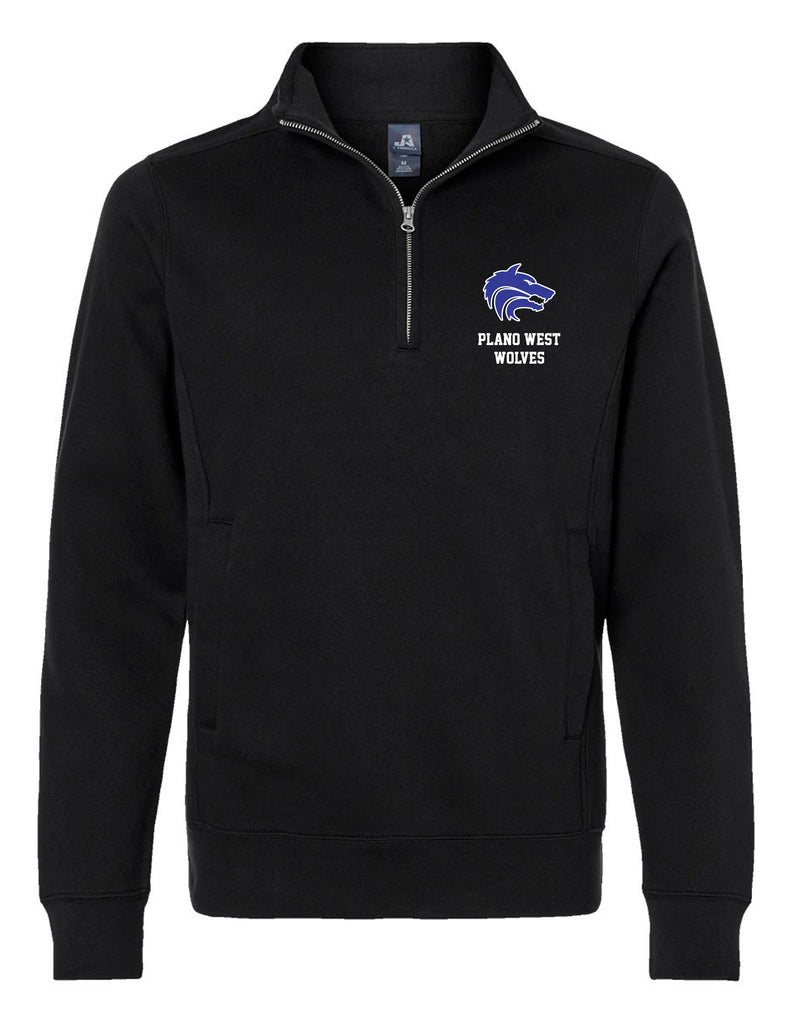 Plano West J. America Black Quarter Zip w Embroidered Logo
