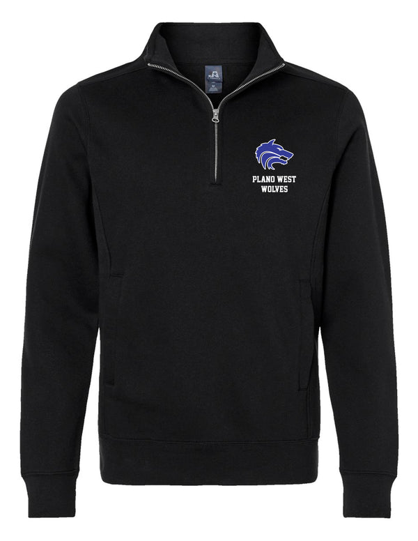 Plano West J. America Black Quarter Zip w Embroidered Logo