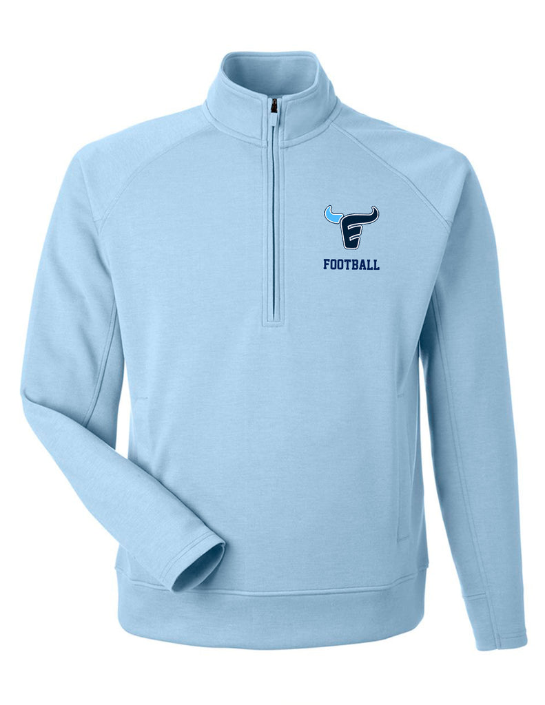 Emerson Football J. America Ice Blue Quarter Zip Sweatshirt