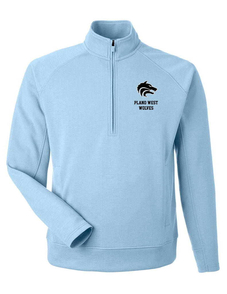 Plano West J. America Ice Blue Quarter Zip w Embroidered Logo