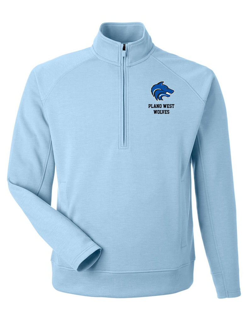 Plano West J. America Ice Blue Quarter Zip w Embroidered Logo