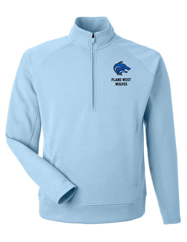 Plano West J. America Ice Blue Quarter Zip w Embroidered Logo