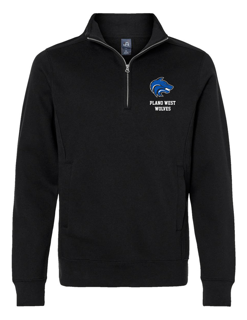Plano West J. America Black Quarter Zip w Embroidered Logo