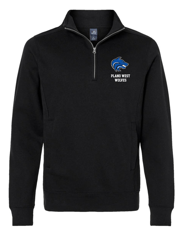 Plano West J. America Black Quarter Zip w Embroidered Logo