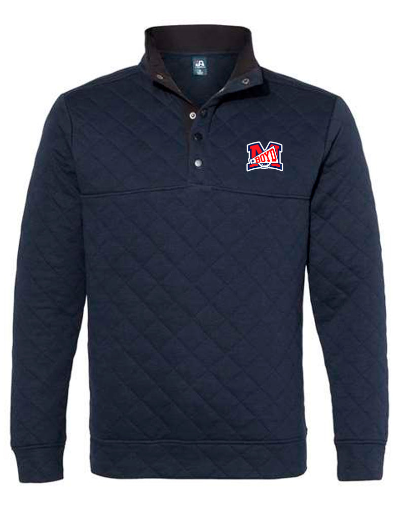 Boyd Cheer Quilted Snap Pullover with Embroidered Logo