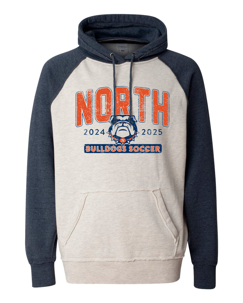 North Soccer Raglan Hoodie Sweatshirt