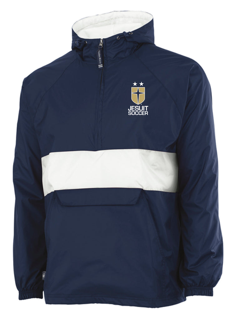 Jesuit Soccer Navy & White Charles River All-Weather Pullover