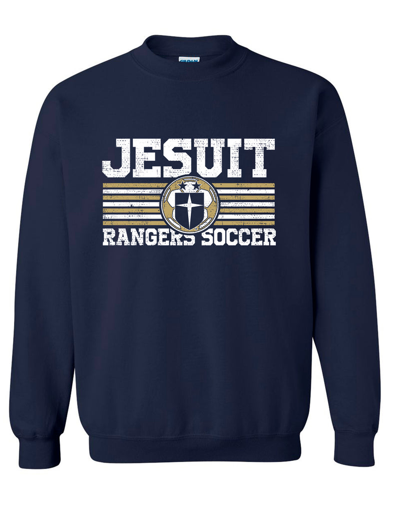 Jesuit Soccer Navy Lines Design Crewneck Sweatshirt