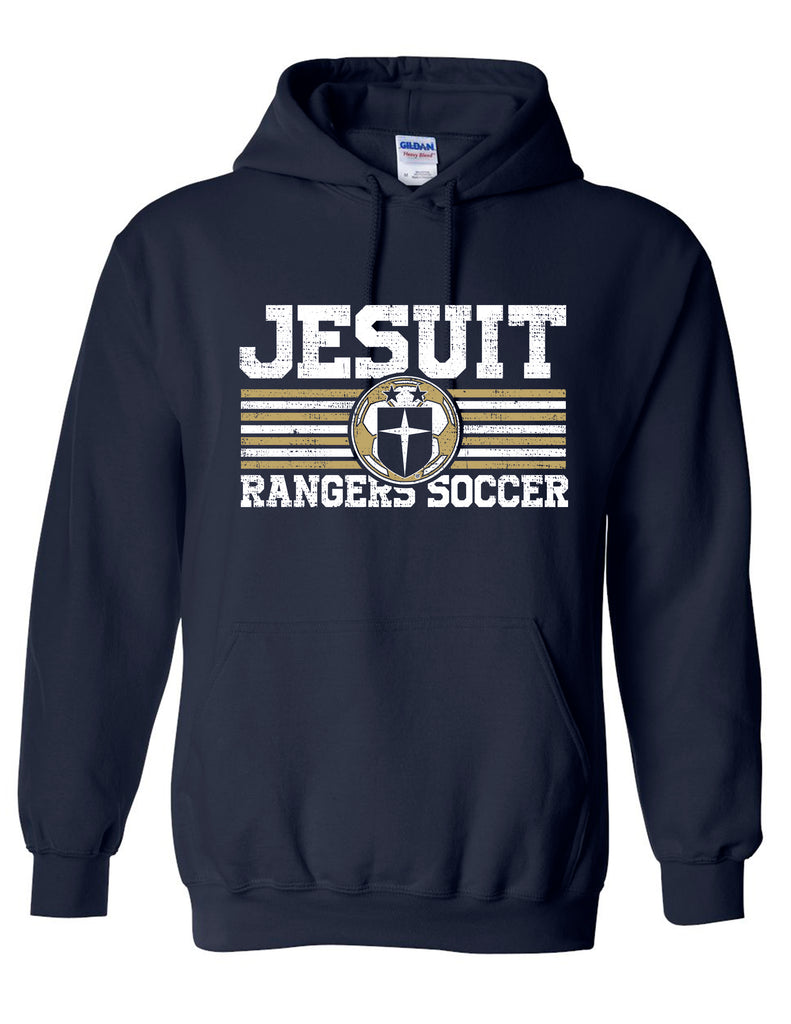 Jesuit Soccer Navy Lines Design Hoodie