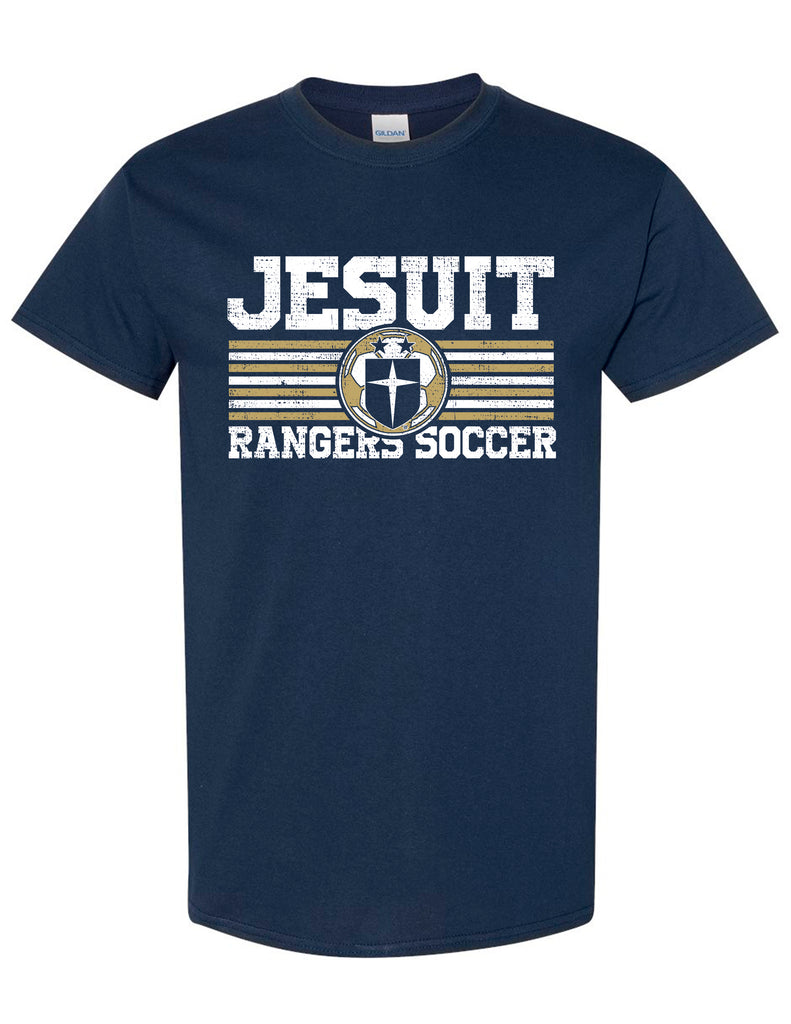 Jesuit Soccer Navy Lines Design Tee