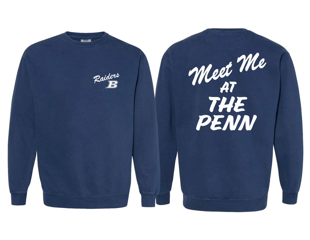 LD Bell Cheer Comfort Color Frocket Crewneck Sweatshirt Navy