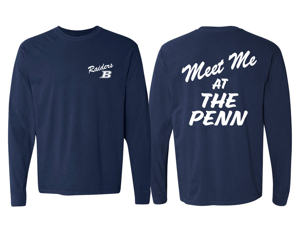 LD Bell Cheer Comfort Color Frocket Long Sleeve T-Shirt Navy