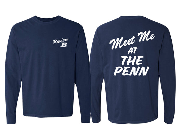 LD Bell Cheer Comfort Color Frocket Long Sleeve T-Shirt Navy