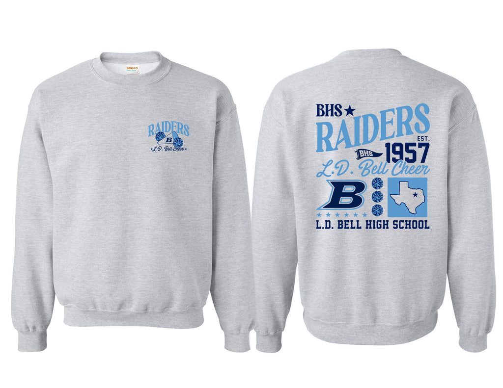 LD Bell Cheer Gildan Frocket Mix Crewneck Sweatshirt Ash Gray