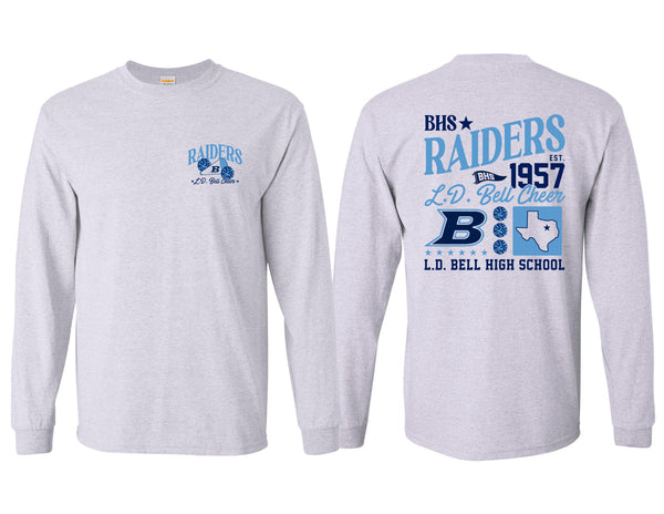 LD Bell Cheer Gildan Frocket Mix Long Sleeve T-Shirt Ash Gray