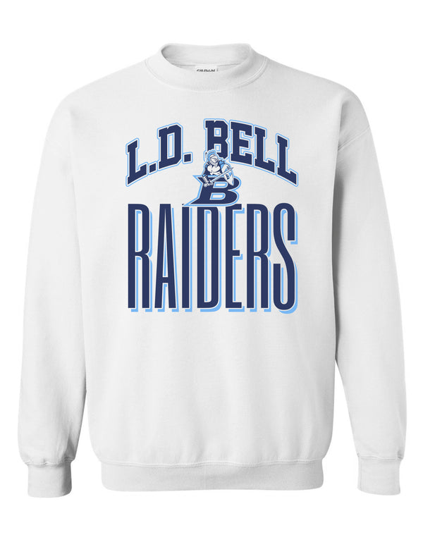 LD Bell Cheer Gildan Tall Raiders Crewneck Sweatshirt White