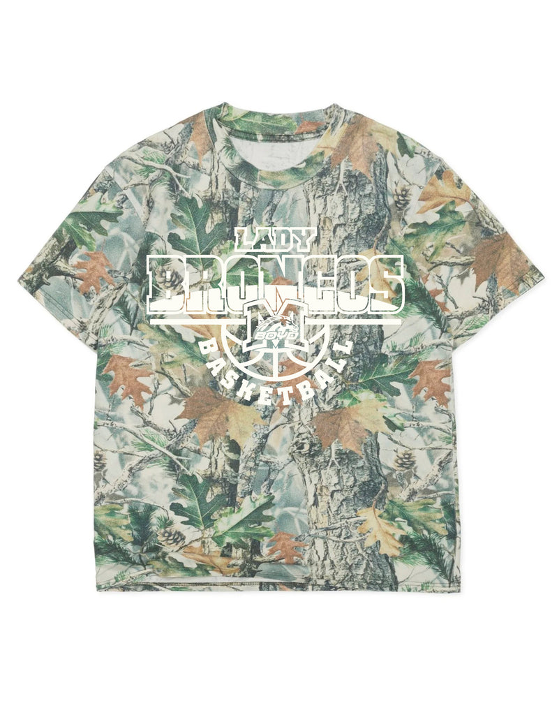 Lady Broncos Basketball Cotton Collective Vintage Camo Tee