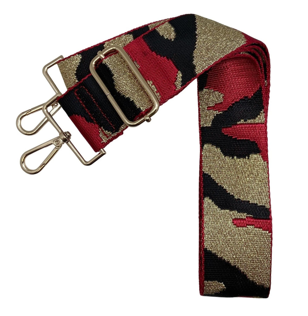 Lovejoy Football Red Black and Gold Camo Purse Strap