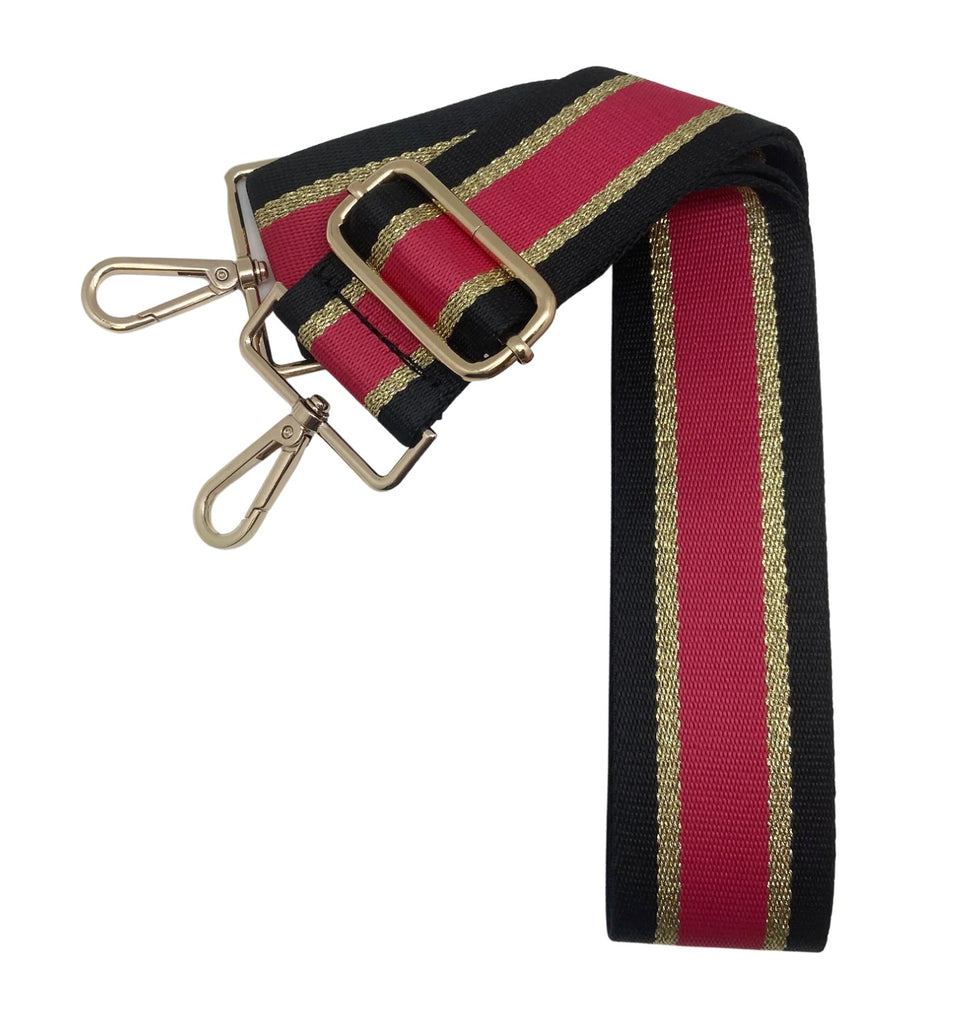 Lovejoy Football Capri Stripe Red Black and Gold Purse Strap