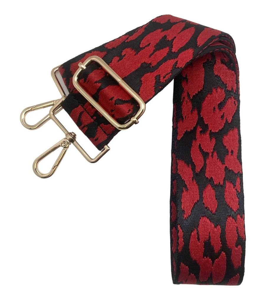 Lovejoy Football Red Black Leopard Purse Strap