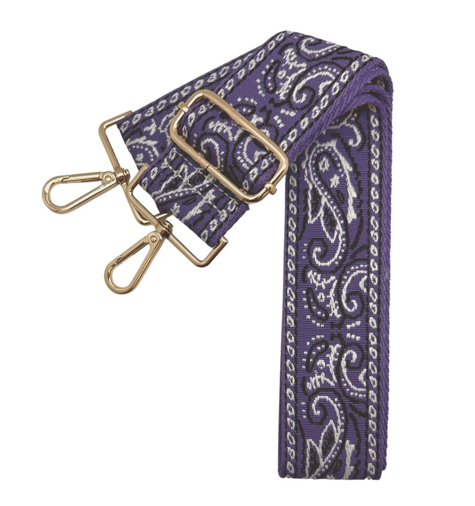 Indy Cheer Purple Paisley Purse Strap