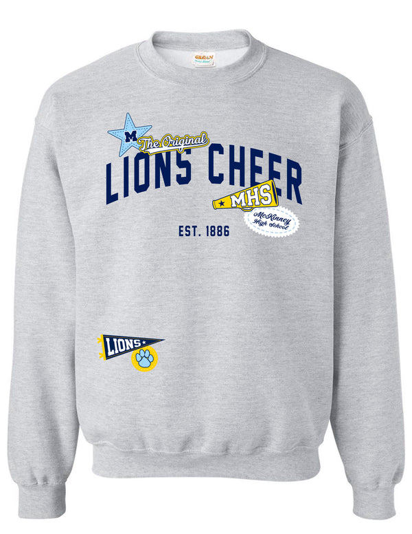 McKinney High Cheer Ash Gray Cheer Icons Crewneck Sweatshirt
