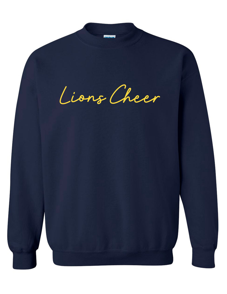 McKinney High Cheer Signature Script Gildan- Navy Crew Neck