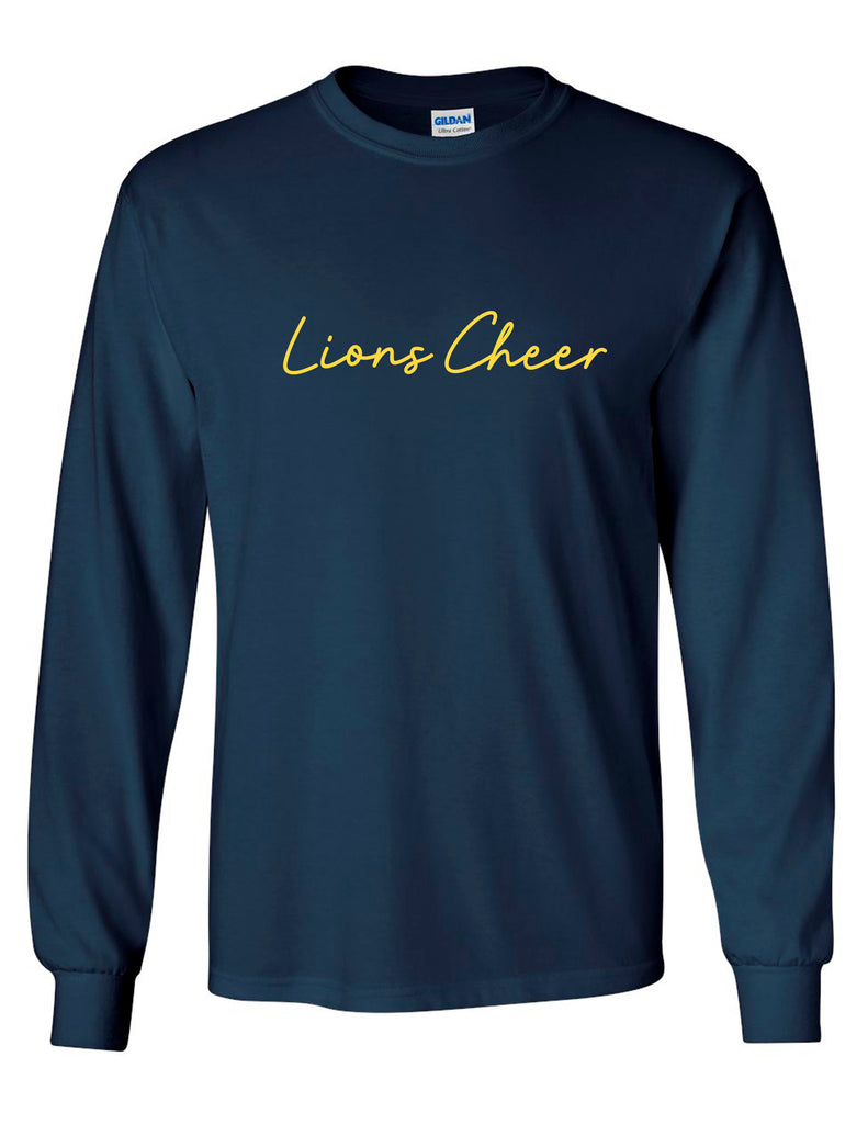 McKinney High Cheer Signature Script Gildan- Navy Long Sleeve Tee