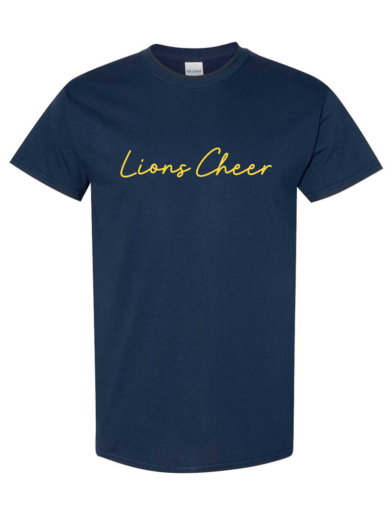 McKinney High Cheer Signature Script Gildan- Navy Short Sleeve Tee