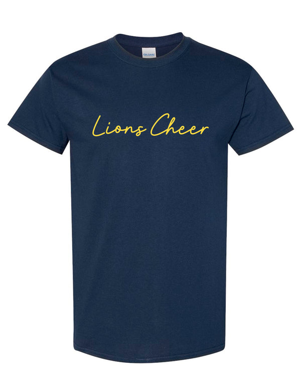 McKinney High Cheer Signature Script Gildan Navy Short Sleeve Tee