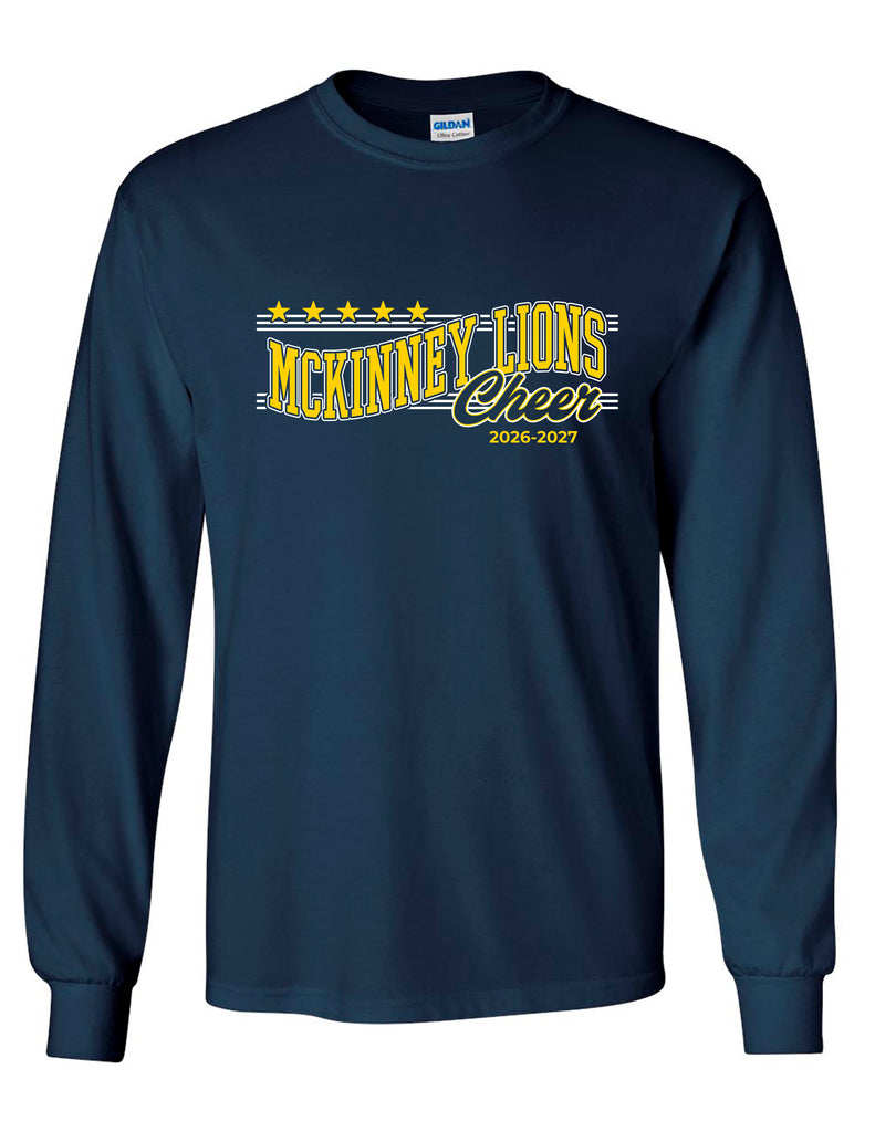 McKinney High Cheer Navy Stars & Stripes Long Sleeve Tee