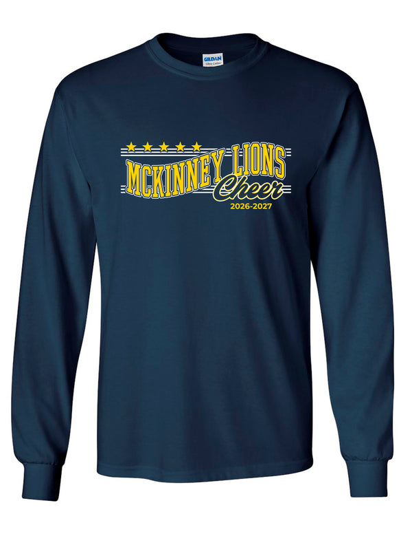 McKinney High Cheer Navy Stars & Stripes Long Sleeve Tee