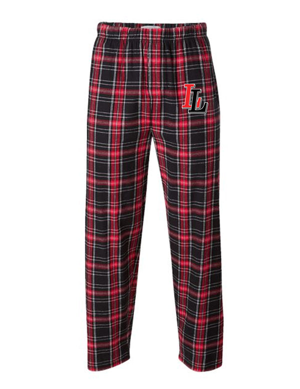 Lovejoy Football Embroidered Boxercraft Black and Red Plaid Unisex PJ Pant