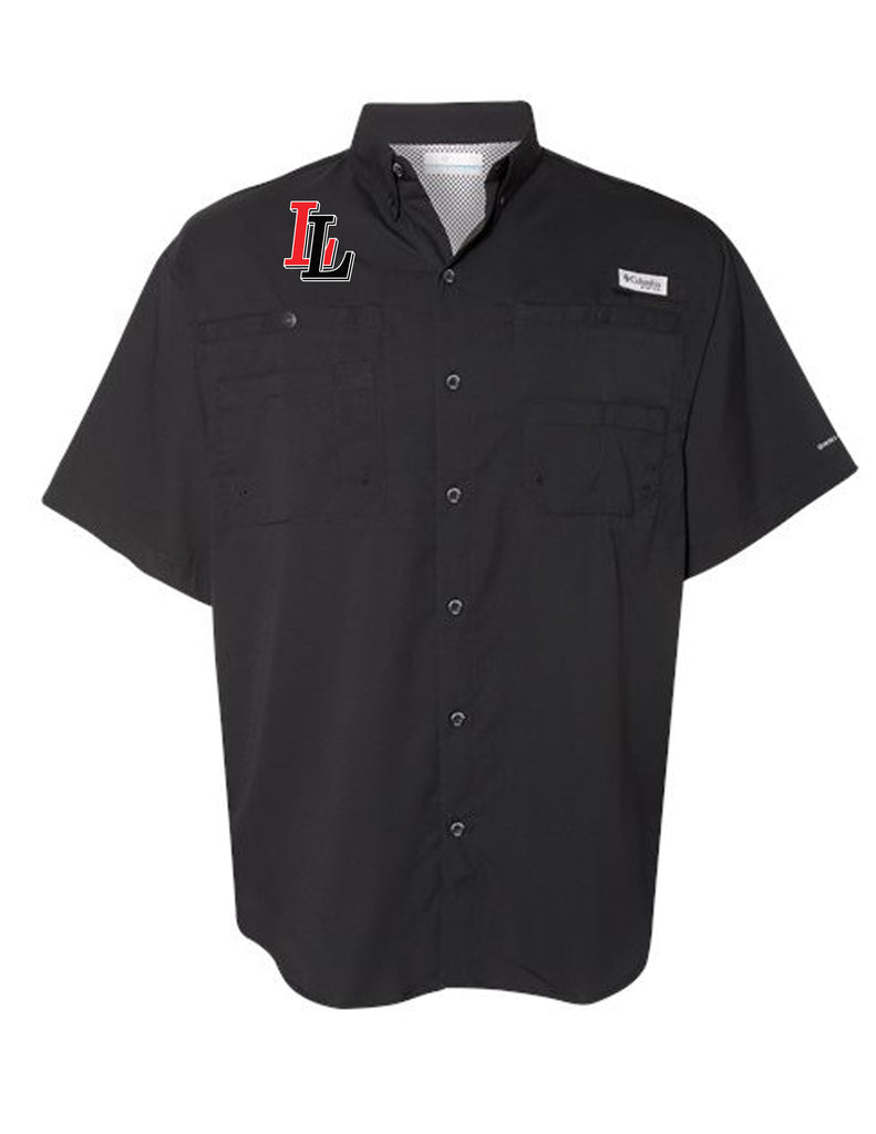Lovejoy Football Columbia Black Fishing Shirt w/ Embroidery