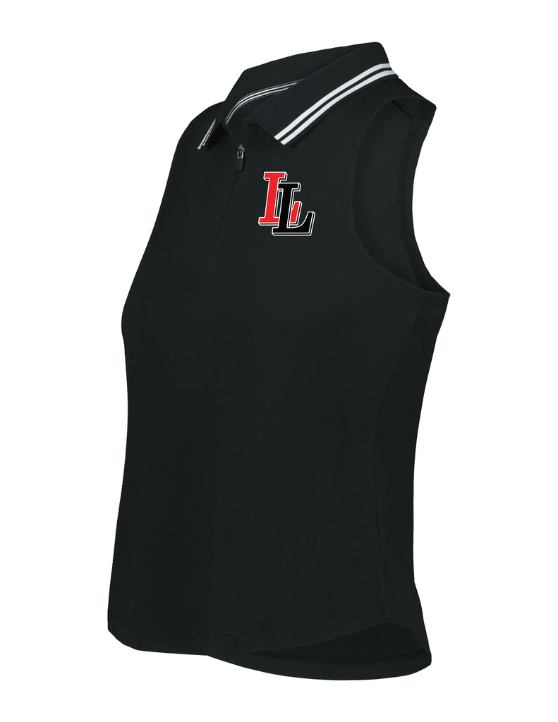 Lovejoy Football Embroidered Holloway Women's Sleeveless Black Momentic Quarter Zip
